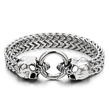 Brazalete de cadena franco neo-gótica mayorista personalizada con broche de primavera Amazon Venta caliente Cadena de acero inoxidable de acero inoxidable